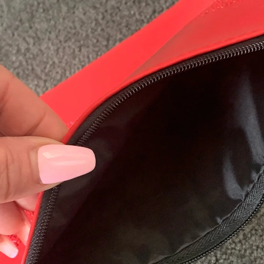 Ipsy Faux Red Leather Masquerade Cosmetic Glam Bag
